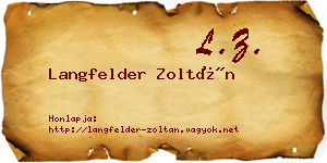 Langfelder Zoltán névjegykártya